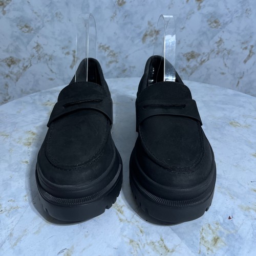 Zapatos Mocasines Gruesos Plataforma Confort Cuero Negro Pátina Mujer Talla 8M - Imagen 3 de 12