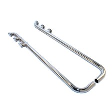 Patriot Exhaust H1284 Low-line Lake Pipe Triple Style Chrome 2 X 80