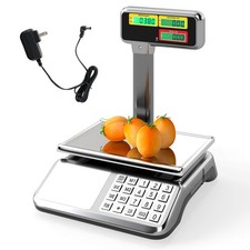 88lb Price Computing Scale w/Pole Dual LCD Display,Counting Function for Retail