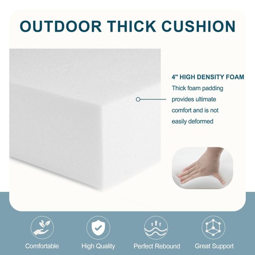 Set of 2 Outdoor Chair Cushions 24 x 22 x 4, Water Repellent Patio Seat Cushi... - Picture 5 of 7