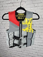 Hyperlite Wake Co Grey USCG Approved Front Zip Life Jacket Vest Youth 55-88lbs