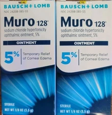 2 Bausch + Lomb Muro 128 Ophthalmic 5% Ointment 1/8 fl oz EXP: 10/2027