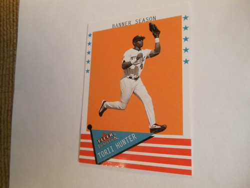 2003 Fleer Tradition Torii Hunter Banner Season #480 Rare Insert #d81/100 Twins - Picture 2 of 6