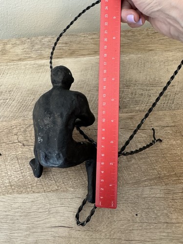 Iron Rock Climber Figure Climbing Man Scaling Wall Art Fun - Picture 12 of 15