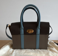 Mulberry Bayswater Leather Satchel Clay, Chocolate & Blue