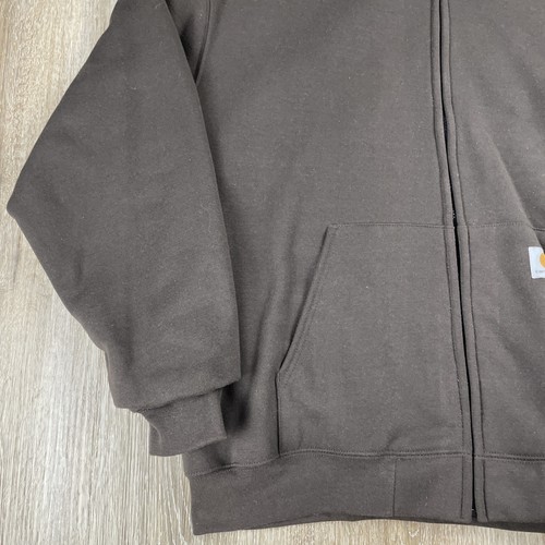 Vintage NOS RARE Carhartt Thermal Lined Hoodie 2XL Jacket NWT Brown J272 DKB - Picture 4 of 19
