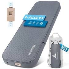 4" Thick Self Inflating Sleeping Pad with Electric Pump, Foam & Air Camping M...