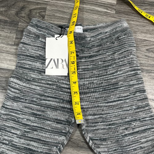 "NEW" ZARA Stretch Waist Flared Leg Gray Casual Knit Pants Girl's Size 11 - 12 - Picture 10 of 11