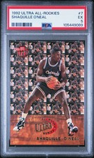 1992 ULTRA ALL-ROOKIES #7 SHAQUILLE O'NEAL ROOKIE RC PSA 5