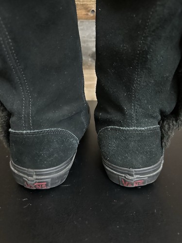 Vans Phoebe Sneaker Boots Black Suede Faux Fur Trim Hook & Loop Women’s 9 - Picture 4 of 12