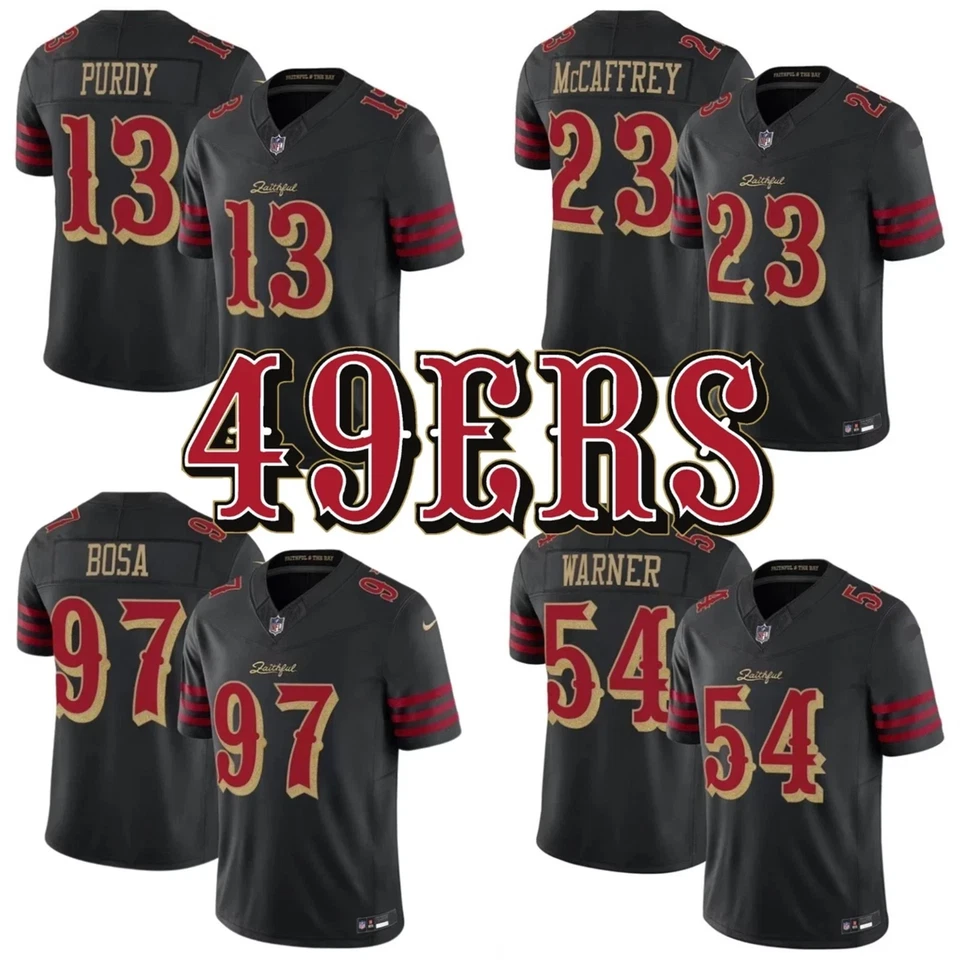 NWT Men's/Youth 49ers Black 2025 “Rivalries” Vapor Stitched Jersey++