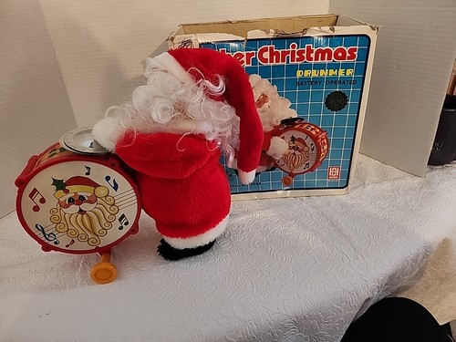 Vtg Father Christmas Drummer Battery Operated Toy #8300 Hong DA Made Taiwan Box - Picture 9 of 11