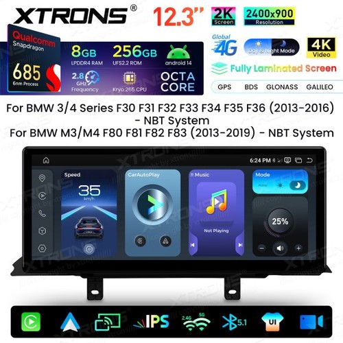 XTRONS AUTORADIO GPS 12.3" BMW F30 F31 F34 F32 F33 F36 NBT Android 14 Snapdragon - Picture 3 of 19