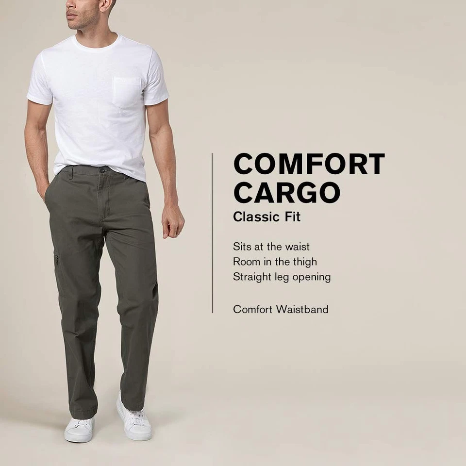 Pantalones cargo Dockers cómodos de ajuste clásico para hombre Foto 2 de 3