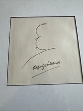 Alfred Hitchcock Signed Autographed  Self Portrait. Framed
