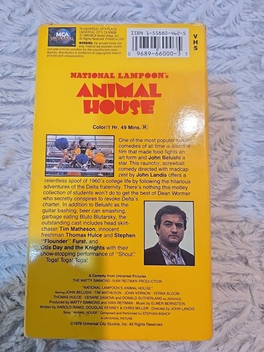 National Lampoon's Animal House VHS 1988 Universal MCA Home Video Classic Film - Picture 2 of 4