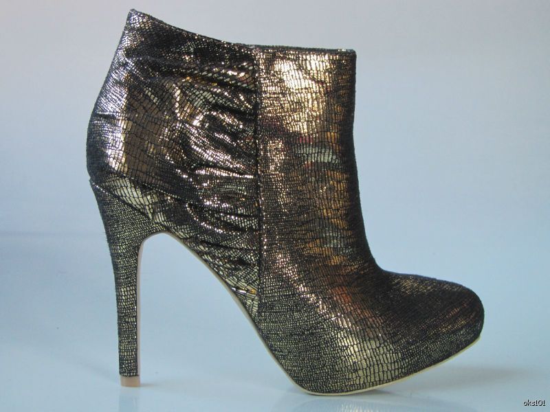 New COLIN STUART black gold platforms ANKLE BOOTS shoes 6.5 - SEXY New COLIN STUART black gold platforms ANKLE BOOTS shoes 6.5 - SEXY