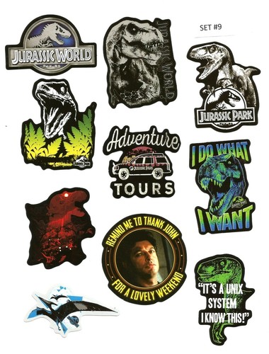 10 pegatinas de vinilo Jurassic Park/World (aprox. 2 x 3") (Elección del set 1 al 15) - Imagen 11 de 17