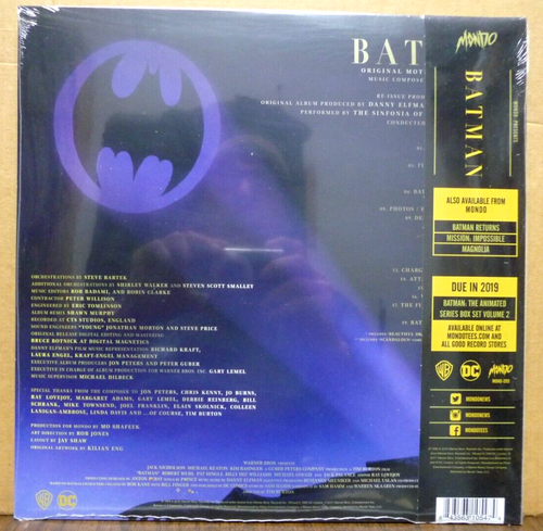 ELFMAN Mondo Burton BATMAN Motion Picture Soundtrack Vinyl Album LP SEALED - Imagen 2 de 3
