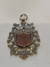 Antique silver & gold pocket watch fob - Birmingham 1920 - William James Dingley
