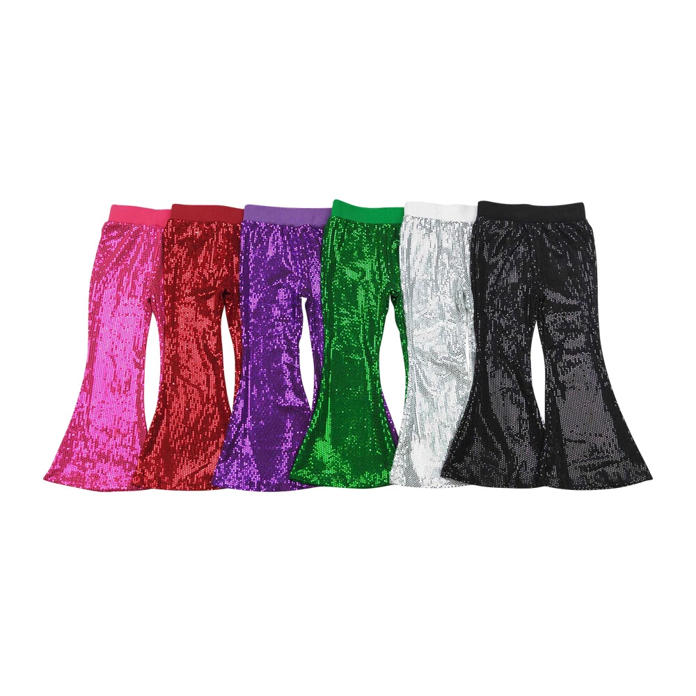 Baby Girls Sequin Bell Bottom Pants Stylish Party Wear Birthday Gift
