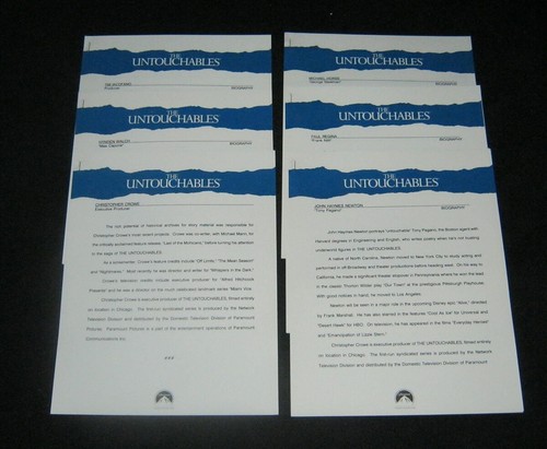 Orig UNTOUCHABLES TV Press Kit 15 Stills 41 Pgs 19 Slides FORSYTHE Crowe AMANDES - Picture 8 of 10