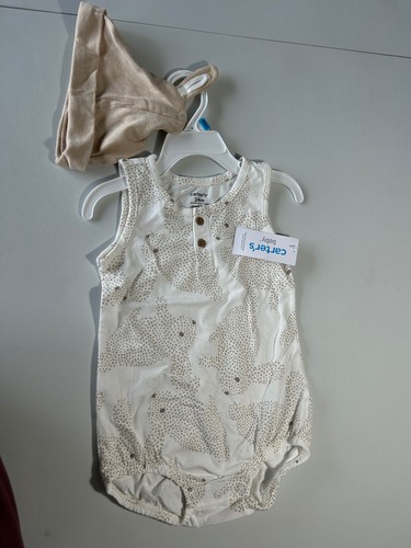 Conjunto de punto conejito de 2 piezas bebé niña Carters con sombrero talla 24 M nuevo con etiquetas - Imagen 2 de 3