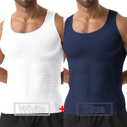 Herren Body Shaper Schlankmacher Shirt Kompression Weste Slim Shapewear Tank Top Girgle - Bild 32 von 46