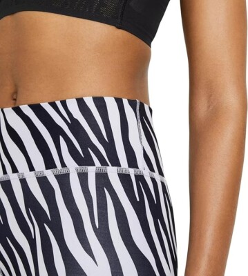 Nike Women's Icon Clash 7/8 Zebra Print Running Gym Workout