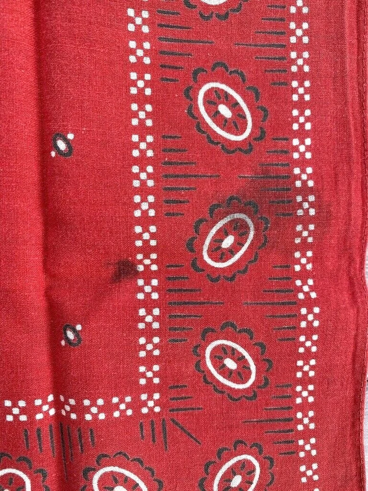 Bandana roja de plumón trompa de elefante color rápido de colección puntos blancos ropa de trabajo años 30 años 40 Foto 4 de 4