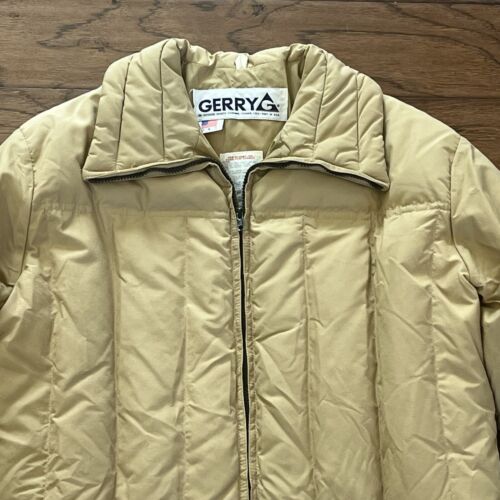 VTG 60’s Gerry Men’s 44” Chest Medium Down Puffer Jacket Coat Parka Tan USA - Picture 2 of 16