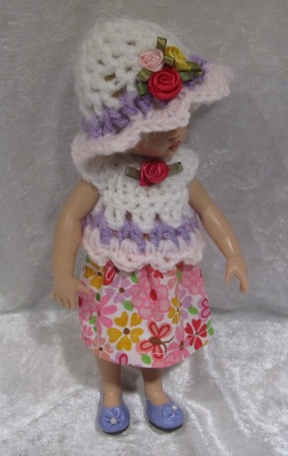 Made to fit RILEY KISH,  Handmade Clothes #08 Skirt, Crochet Top & Hat Set - Picture 2 of 3