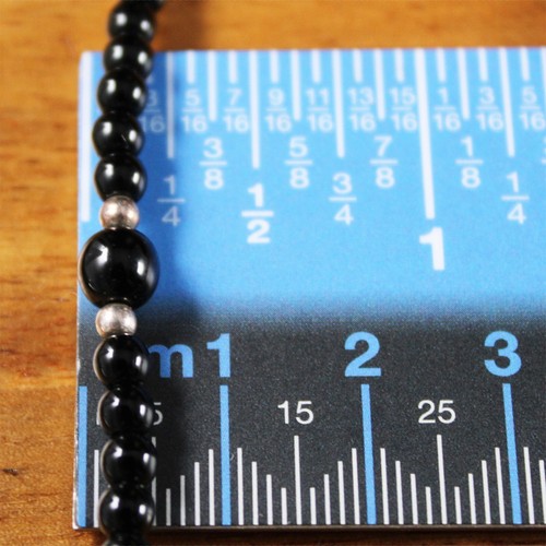 SILPADA Black Onyx Beaded Lariat Necklace Hammered Tips Sterling Silver N1467 - Picture 5 of 5