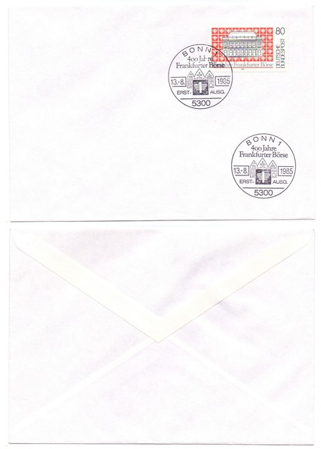 102043 - Mi.Nr. 1257 - FDC - Bonn 13.8.1985 - 400 Jahre Frankfurter Börse 102043 - Mi.Nr. 1257 - FDC - Bonn 13.8.1985 - 400 Jahre Frankfurter Börse