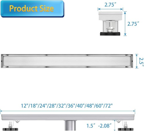 Linear Shower Drain - 28 Inch with 2-in-1 Tile Insert Cover - Picture 17 of 17