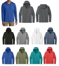 MEN'S LONG SLEEVE, LIGHTWEIGHT / UNLINED, SPLIT V-NECK PULLOVER HOODIE, XS-4XL