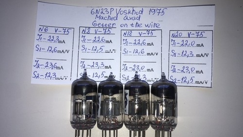 RARE! MATCHED QUAD 6N23P Voskhod DATE-MAY 1975 Getter on the wire /E88CC/6922 - Picture 7 of 8