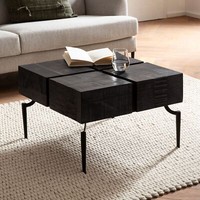 Couchtisch FineBuy Sofatisch Mango Massivholz 60 Cm Wohnzimmertisch Quadratisch