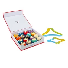 Dynasphere Platinum 2-1/4 in. Belgian Billiards Pool Balls Set w/ Racks