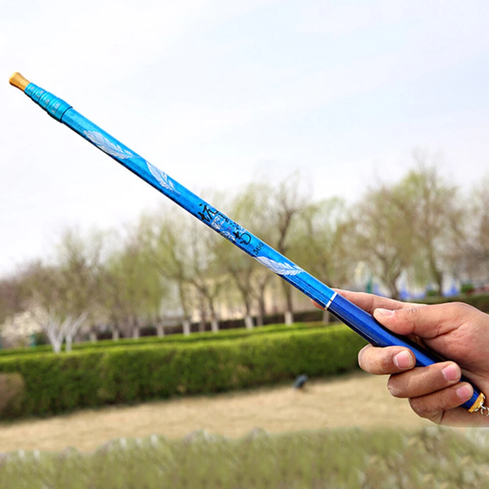 Señuelo de caña de pescar ultraligero caña de pescar fibra de carbono dura corriente telescópica carpa S Foto 2 de 4