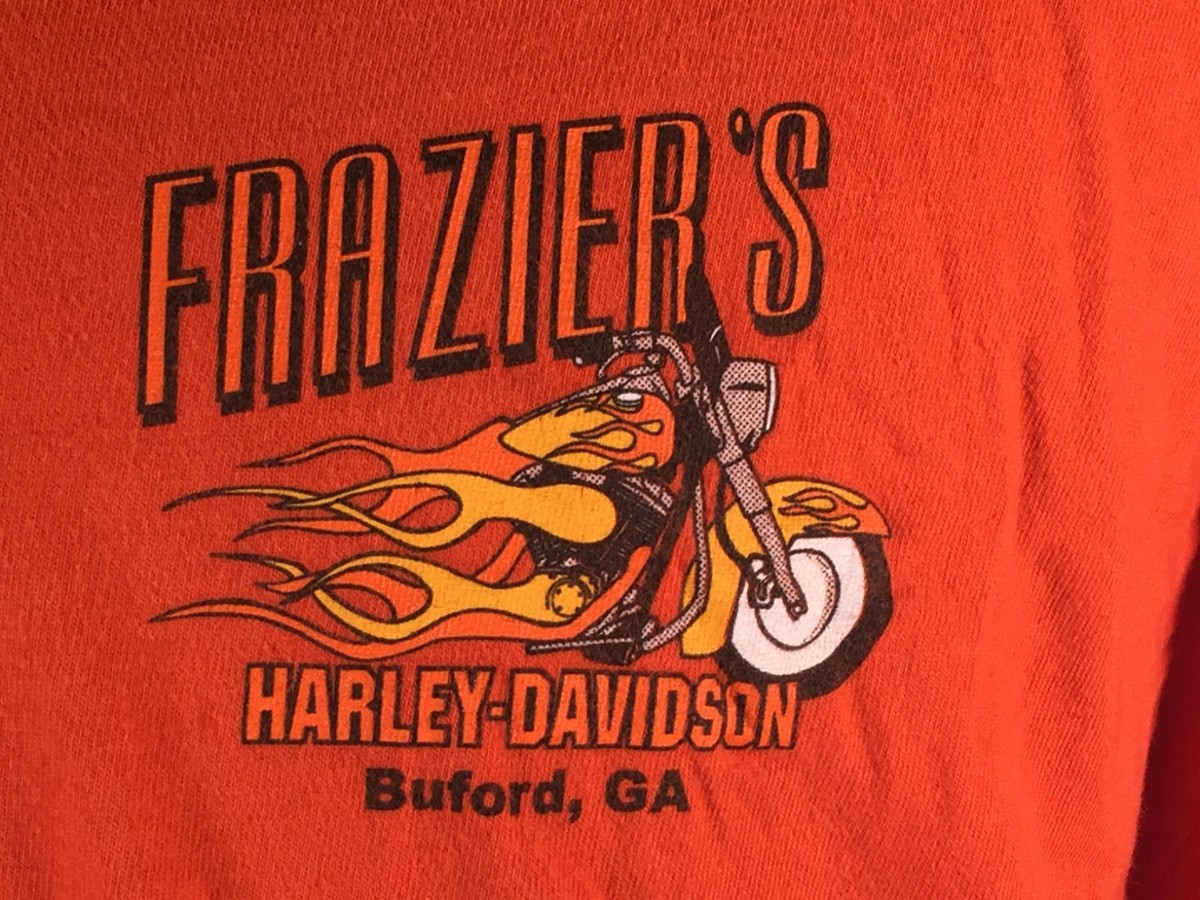Harley-Davidson Tシャツ Frazier's Buford Frazier's Harley Davidson, Buford, Ga. Tan Tee Shirt Sz 2XL