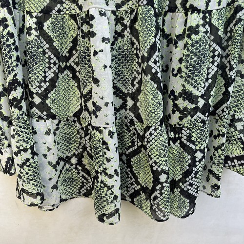 MINT VELVET GREEN SNAKE PRINT CHIFFON BLOUSE SHIRT TOP IMMACULATE UK 8 - Picture 12 of 13