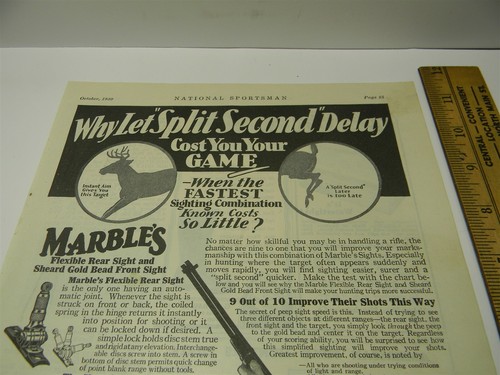 Vintage 1930 Marble Arms Gladstone Michigan Man Cave Print Ad 5G8F - Picture 2 of 4
