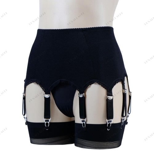 Luxallacki High Waist 10 Straps Garter Belt for Thigh Highs Girdle Metal Clips - Picture 24 of 34