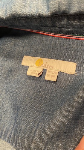 Boden Romper US 8 UK 12 Denim Blue Zip Button Belted Collared Cotton Blend - Picture 15 of 15