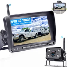 AMTIFO A7 HD 1080P Digital Wireless Backup Camera with 7 Inch DVR Monitor 2021
