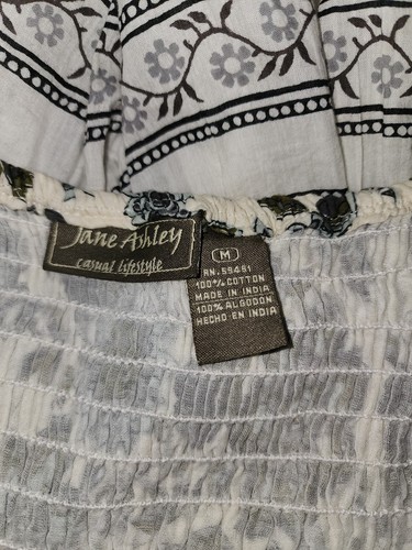 Jane Ashley Casual Lifestyle Sleeveless Maxi Dress Medium White Green Boho Lagen - Picture 5 of 6