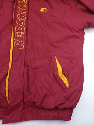 Vtg 90s Starter NFL PRO LINE Washington Redskins Jacket Mens XL Attachable Hood - Picture 3 of 20