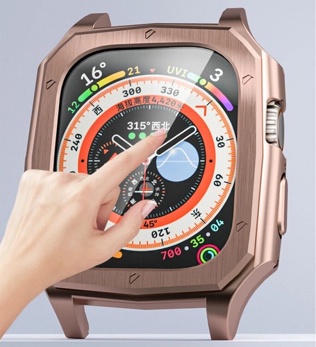 Boîtier de protection en verre AP PC brossé mod galvanisé pour Apple Watch Ultra 2 49 mm - Photo 17 sur 29
