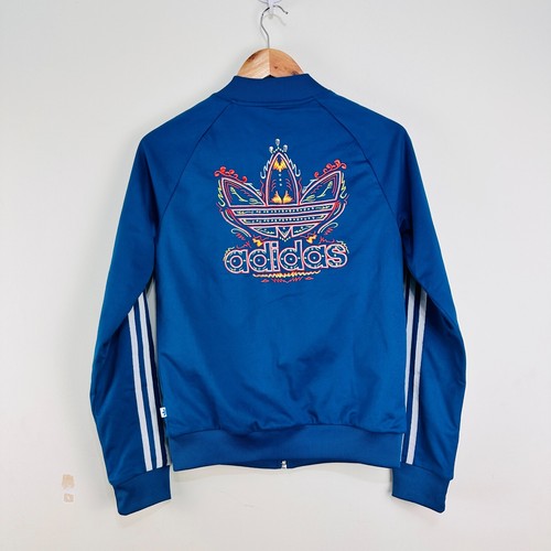 Adidas Originals Track Jacket Blue Embroidered Logo Superstar Pink Yellow 6 XS - Bild 13 von 24